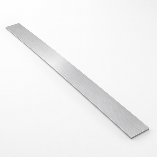 Single 6061 aluminium thermal fin, 636 by 43 by 2 millimetres
