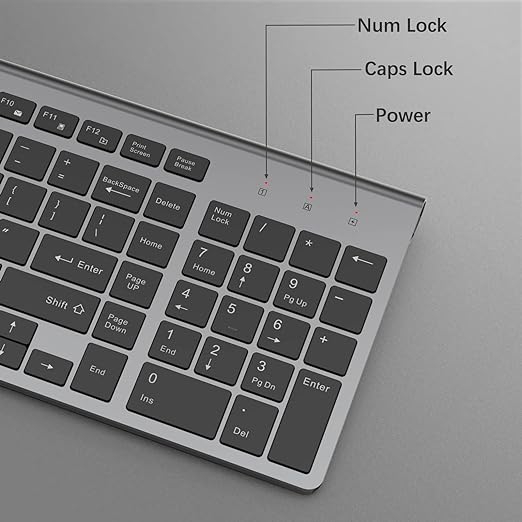 Wireless Keyboard Slim Compact Keyboard with Numeric Pad for Laptop, MacBook Air, Apple