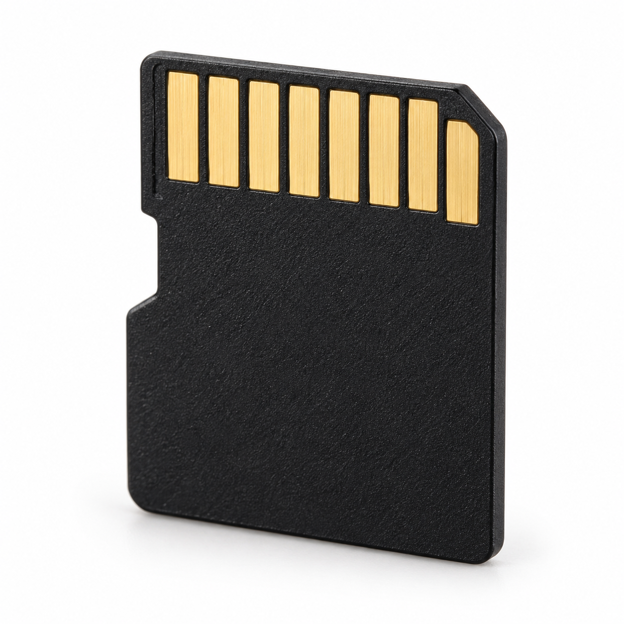 Generic microSD memory card rear view with contact pads