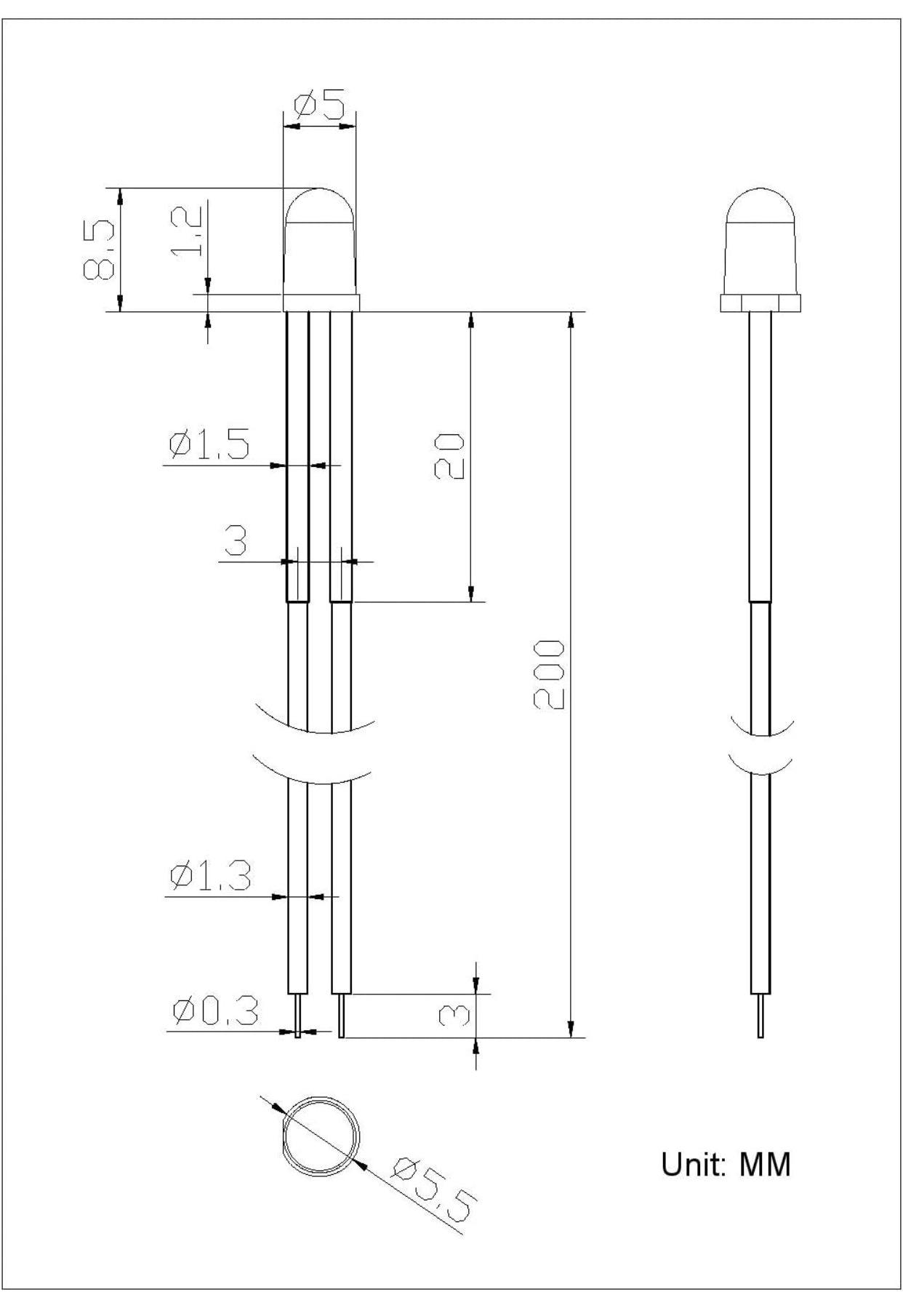 UV disinfectant light 12 volt with built-in resistor