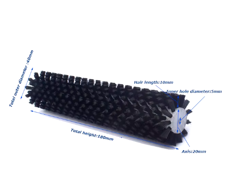 Industrial wheel brush for vacuum cleaner