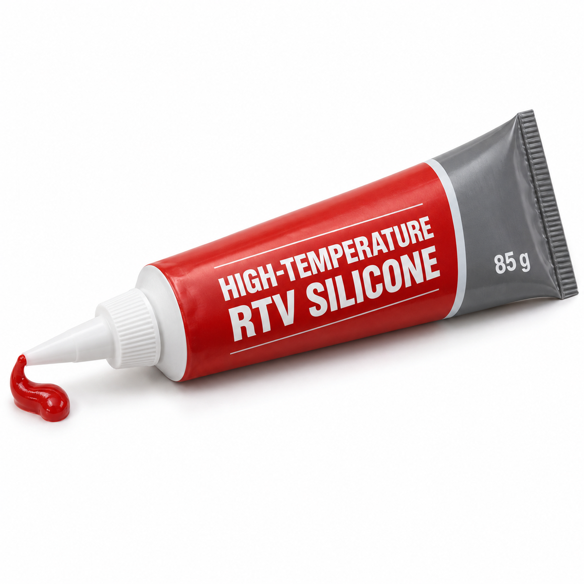 High-temperature RTV silicone sealant, representative 85 g tube