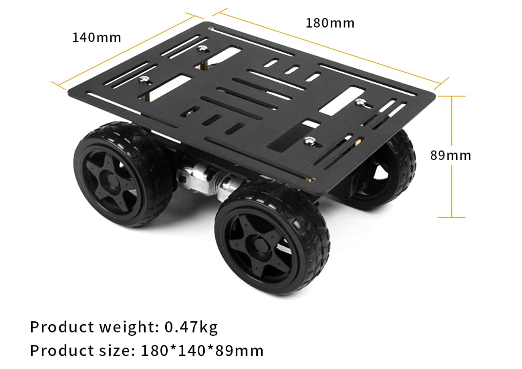 4WD Robot Kit with Aluminum Alloy Frame, TT Motor and 60mm Mecanum Wheels, Smart Robot Car,DIY Kit (Unassembled)