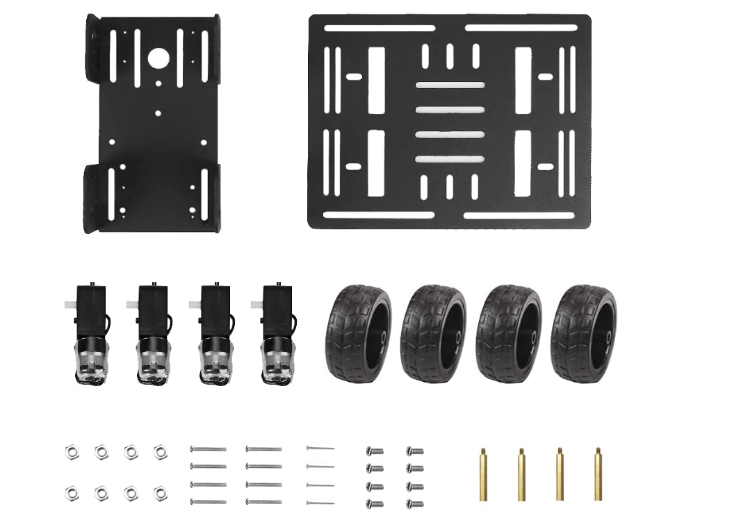 4WD Robot Kit with Aluminum Alloy Frame, TT Motor and 60mm Mecanum Wheels, Smart Robot Car,DIY Kit (Unassembled)