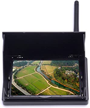 Monitor 48CH 480 x 272 LCD Reciever Monitor Auto Search with OSD Built-in Battery+Sunshade Hood