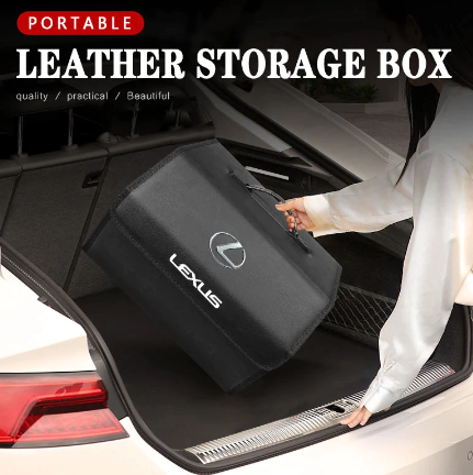 Car Trunk Storage Bag Leather Camping Box