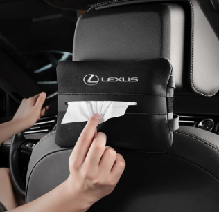 Car High quality Suede Tissue Box Hanging Storage for Lexus